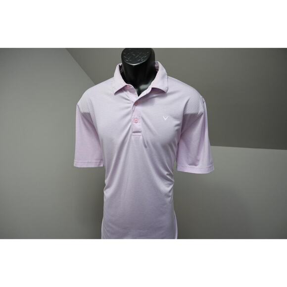 Callaway Golf Polo Opti Dri Striped Short Sleeve Athletic Shirt Mens Sz Large - Picture 4 of 8